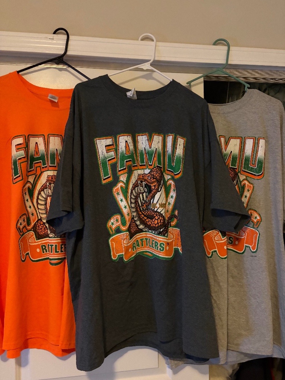 (3) Men’s FAMU RATTLERS T-Shirts-XXXL New without tags 100% Cotton